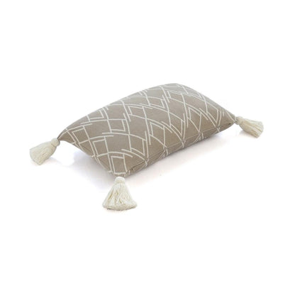 Gianna Natural & Stone Cotton Knitted Decorative Cushion Cover (12 in x 20 in)