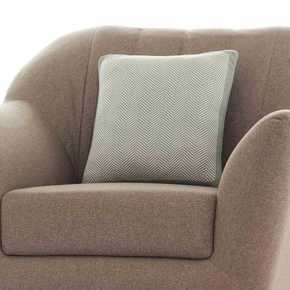 Herringbone Ryegrass & Natural Cotton Knitted Decorative Cushion Cover (16 in x 16 in)