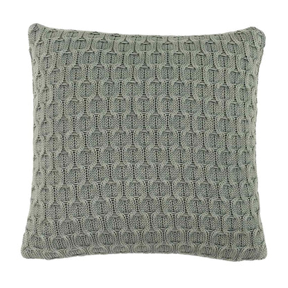 Kelly Knit Medium Grey Cotton Knitted Decorative Cushion Cover (16 in x 16 in)