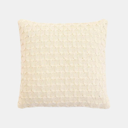 Kelly Knit Natural Cotton Knitted Decorative Cushion Cover (16 in x 16 in)