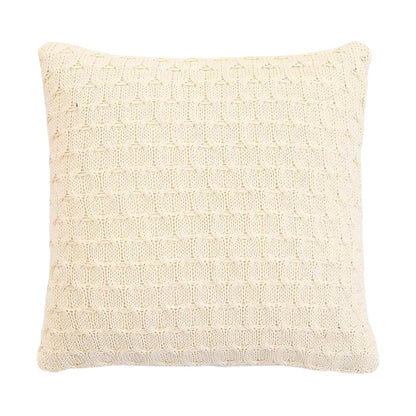 Kelly Knit Natural Cotton Knitted Decorative Cushion Cover (16 in x 16 in)