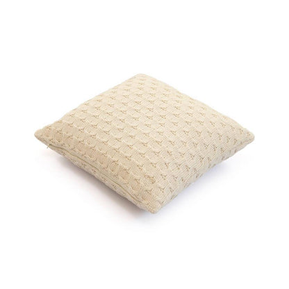 Kelly Knit Natural Cotton Knitted Decorative Cushion Cover (16 in x 16 in)