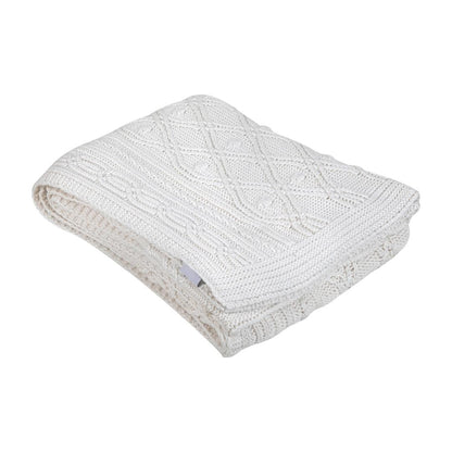 Knit Eye Cashew Cotton Knitted Throw Blanket (50 in x 66 in)