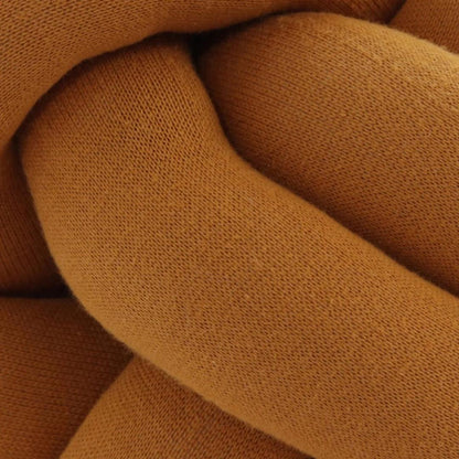 Nodo Mustard Cotton Knitted Decorative Cushion Cover (12 in x 12 in)