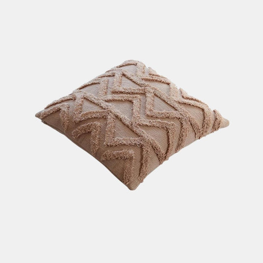 Ollie Blush Pink Cotton Knitted Decorative Cushion Cover (18 in x 18 in)