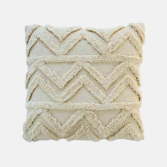 Ollie Natural Cotton Knitted Decorative Cushion Cover (18 in x 18 in)