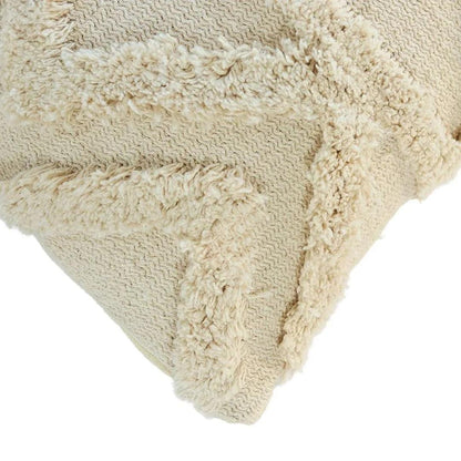 Ollie Natural Cotton Knitted Decorative Cushion Cover (18 in x 18 in)