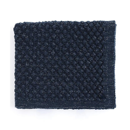 Popcorn Navy With Silver Lurex Throw & Cushion Cover Set (18 in x 18 in)