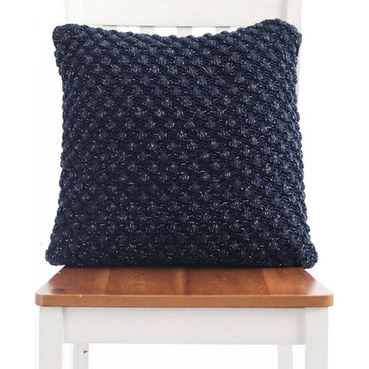 Popcorn Navy With Silver Lurex Throw & Cushion Cover Set (18 in x 18 in)
