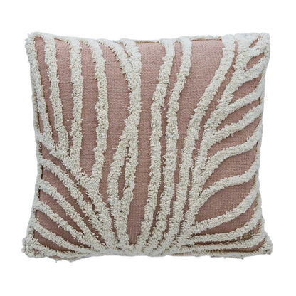Sea Grass Blush Pink & Natural Cotton Knitted Decorative Cushion Cover (18 in x 18 in)