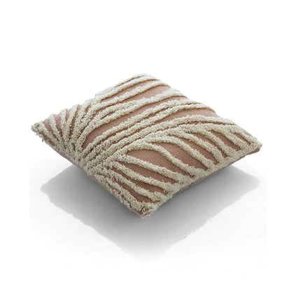 Sea Grass Blush Pink & Natural Cotton Knitted Decorative Cushion Cover (18 in x 18 in)