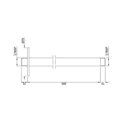 Jaquar Ceiling Mounted Round 280 mm Shower Arm SHA-ABR-475L280 - Antique Bronze