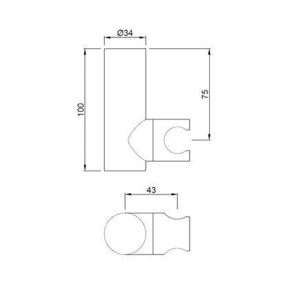 Jaquar Shower Fitting Wall Bracket SHA-ABR-555 - Antique Bronze