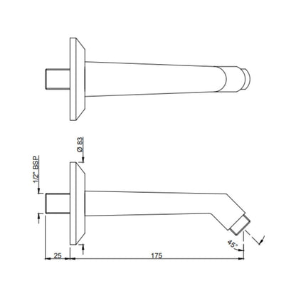 Jaquar Wall Mounted Round 190 mm Shower Arm SHA-BLM-483 - Black Matt
