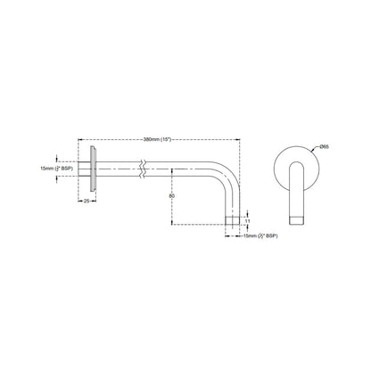 Cera Wall Mounted Round 380 mm Shower Arm F7040105 - Chrome