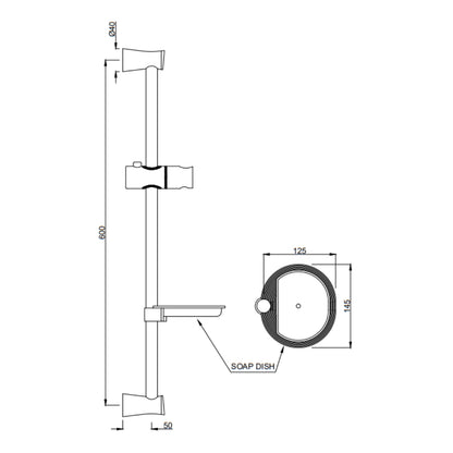 Jaquar Shower Fitting Sliding Rail SHA-CHR-1187N - Chrome