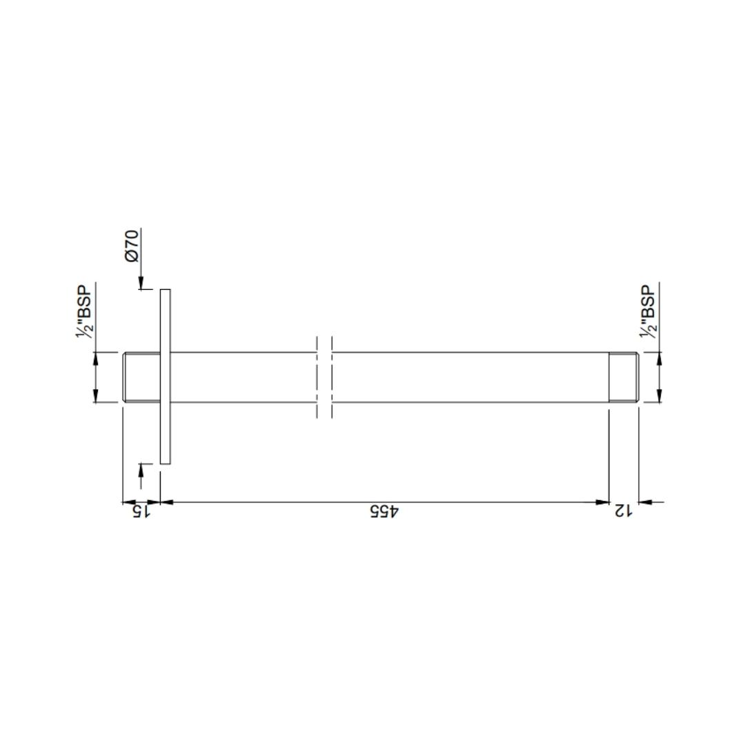 Jaquar Ceiling Mounted Round 450 mm Shower Arm SHA-CHR-475L450 - Chrome
