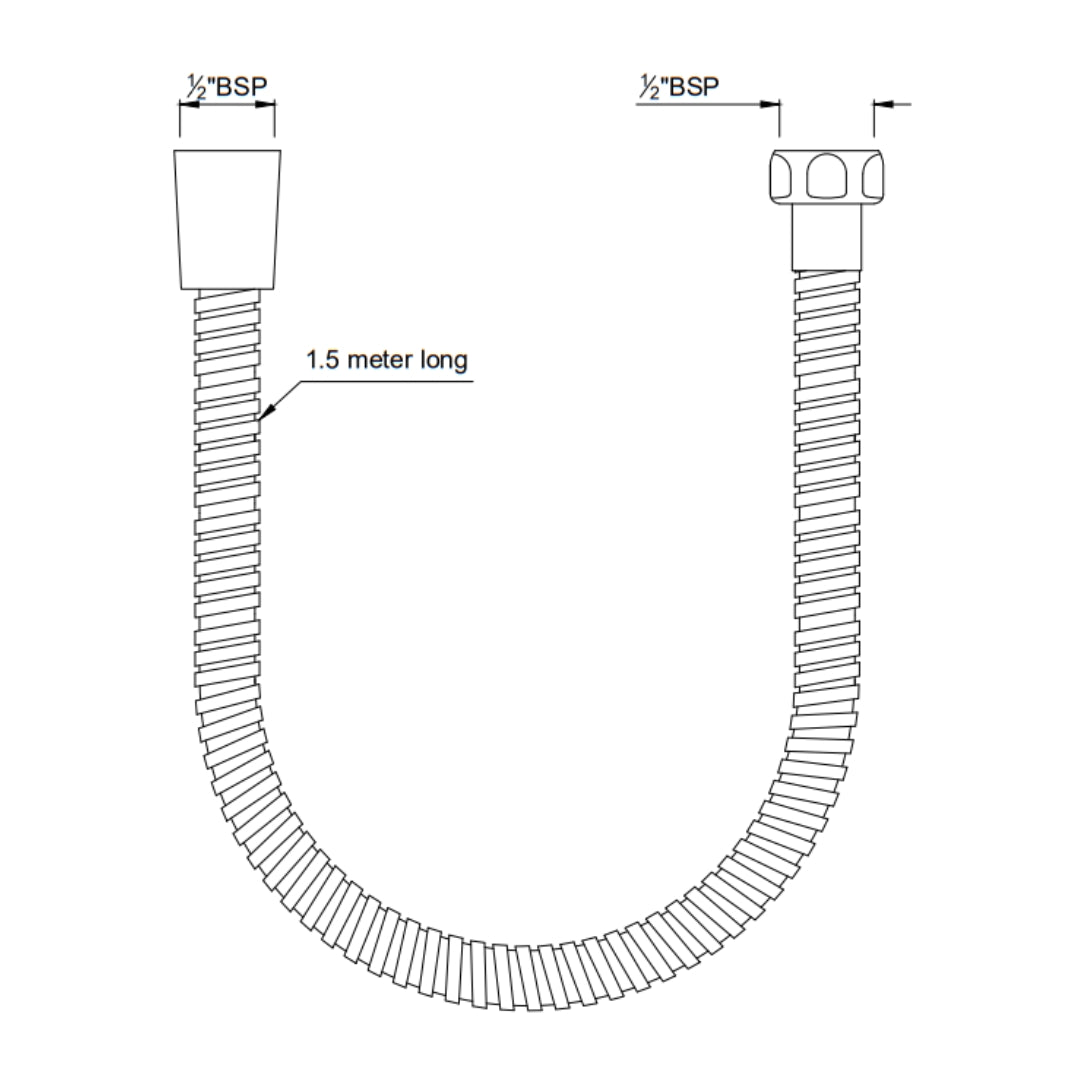 Jaquar Shower Fitting Flexible Hose SHA-GBP-549D8 - Gold Bright PVD