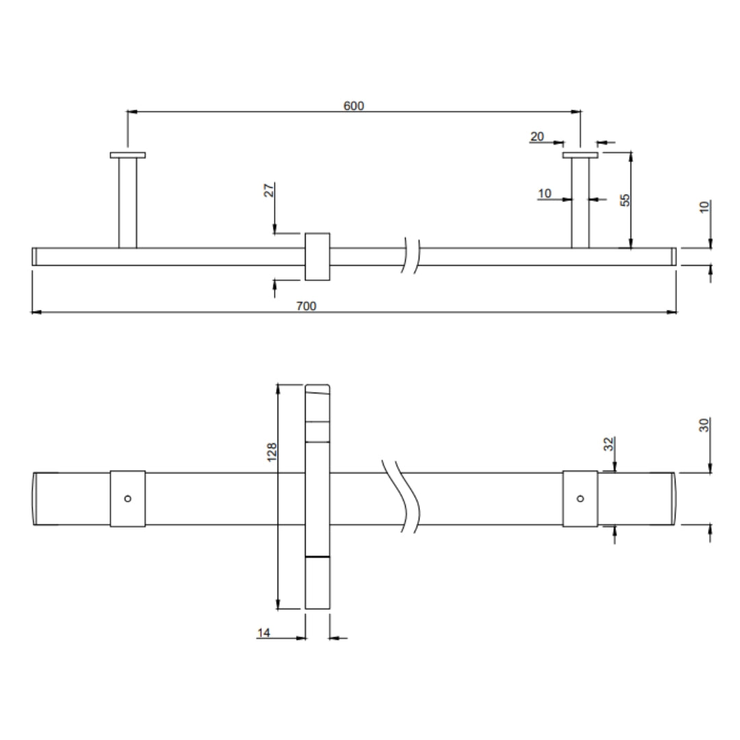 Jaquar Shower Fitting Sliding Rail SHA-GLD-1183 - Full Gold