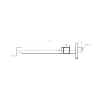 Hindware Ceiling Mounted Square Shower Arm F160156 - Chrome