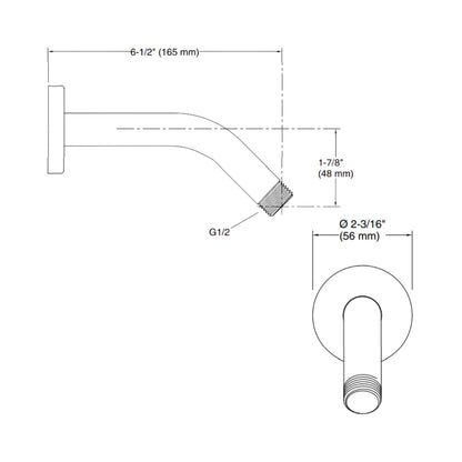 Kohler Wall Mounted Round 165 mm Shower Arm 26318IN-RGD - Rose Gold