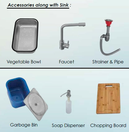 Sincore Stainless Steel Sink Hand Crafted Series SAVVY ( 30 x 17 inches ) - Matt