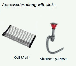 Sincore Stainless Steel Sink Hand Crafted Series SOLITAIRE MEDIUM ( 40 x 20 inches ) - Matt