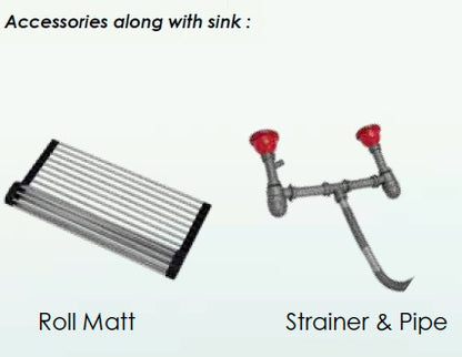 Sincore Stainless Steel Sink Hand Crafted Series SPARTAN ( 40 x 20 inches ) - Matt