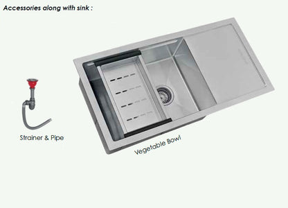 Sincore Stainless Steel Sink Hand Crafted Series STYLUS SMALL ( 36 x 18 inches ) - Matt