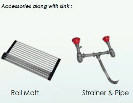 Sincore Stainless Steel Sink Hand Crafted Series SUPREME MEDIUM ( 37 x 20 inches ) - Matt