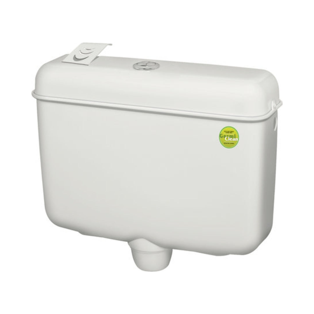 Hindware External Wall Mounted Cistern Without Frame SLEEK ESSENCE DUAL FLUSH - White