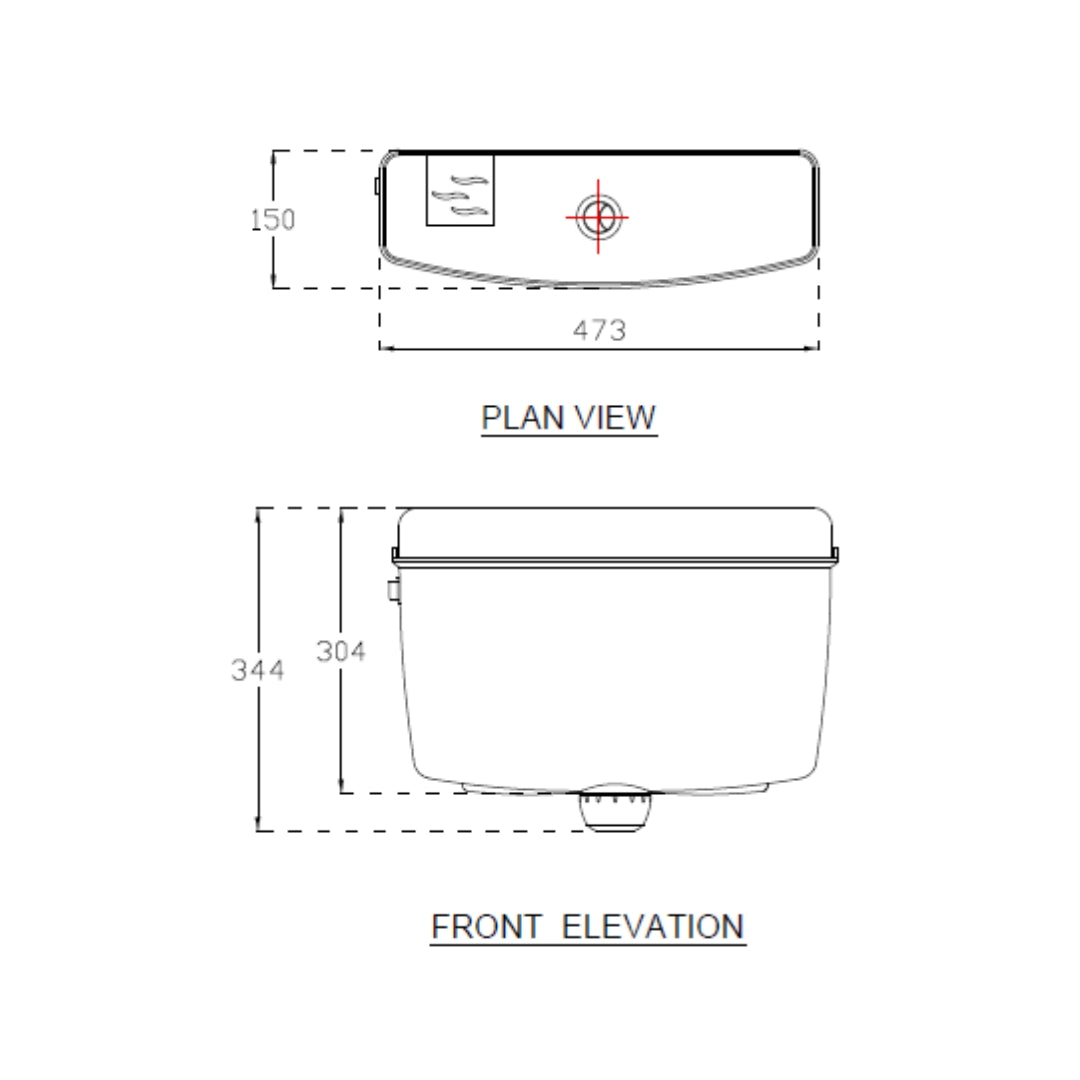 Hindware External Wall Mounted Cistern Without Frame SLEEK ESSENCE DUAL FLUSH - White