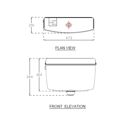Hindware External Wall Mounted Cistern Without Frame SLEEK ESSENCE DUAL FLUSH - White