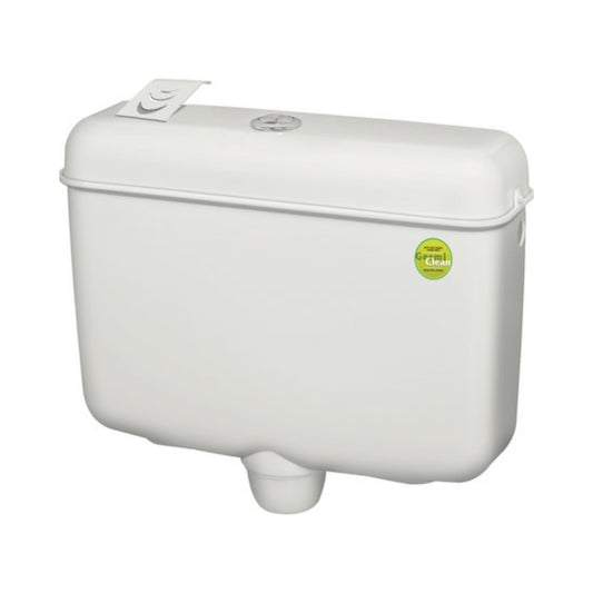 Hindware External Wall Mounted Cistern Without Frame SLEEK ESSENCE DUAL FLUSH ISI - White