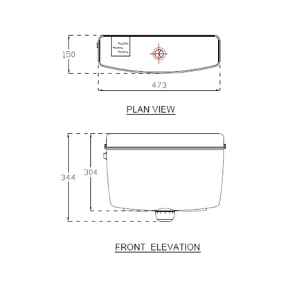 Hindware External Wall Mounted Cistern Without Frame SLEEK ESSENCE DUAL FLUSH ISI - White