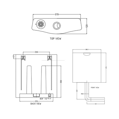 Hindware External Wall Mounted Cistern Without Frame SLENDER C - White