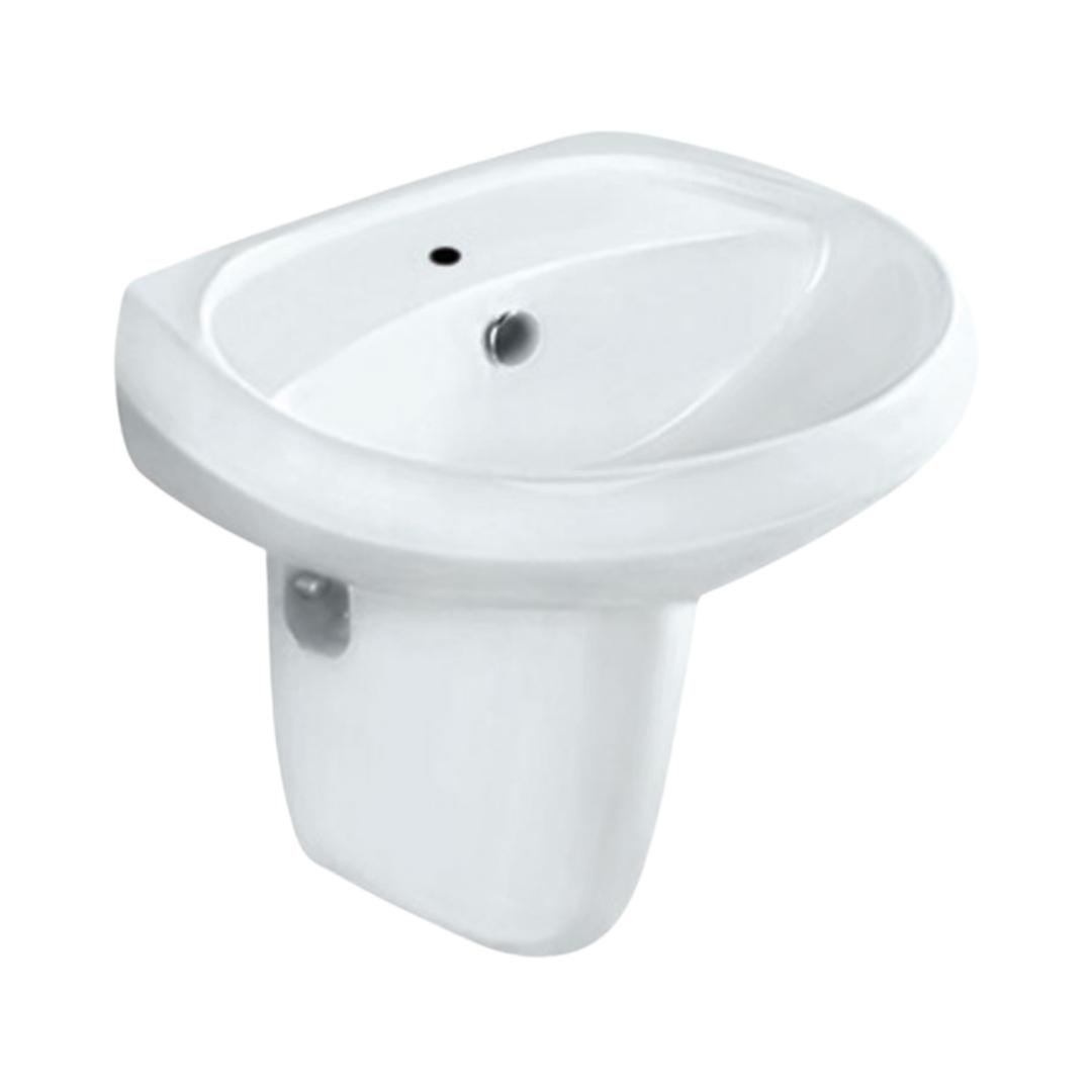 Jaquar - Half Pedestal Oval White Wash Basin - Solo - SLS WHT 6801 by ...