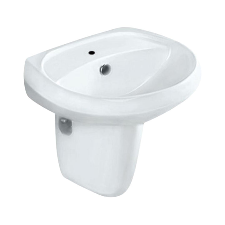 Jaquar White Oval Half Pedestal Standard Basin – Decure.in