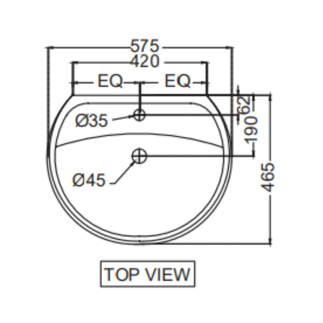 Jaquar - Wall Mounted Oval White Wash Basin - Solo - SLS WHT 6801 by ...