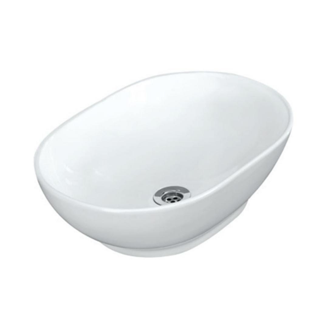 Jaquar - Table Top Oval White Wash Basin - Solo - SLS WHT 6901 by Decure.in