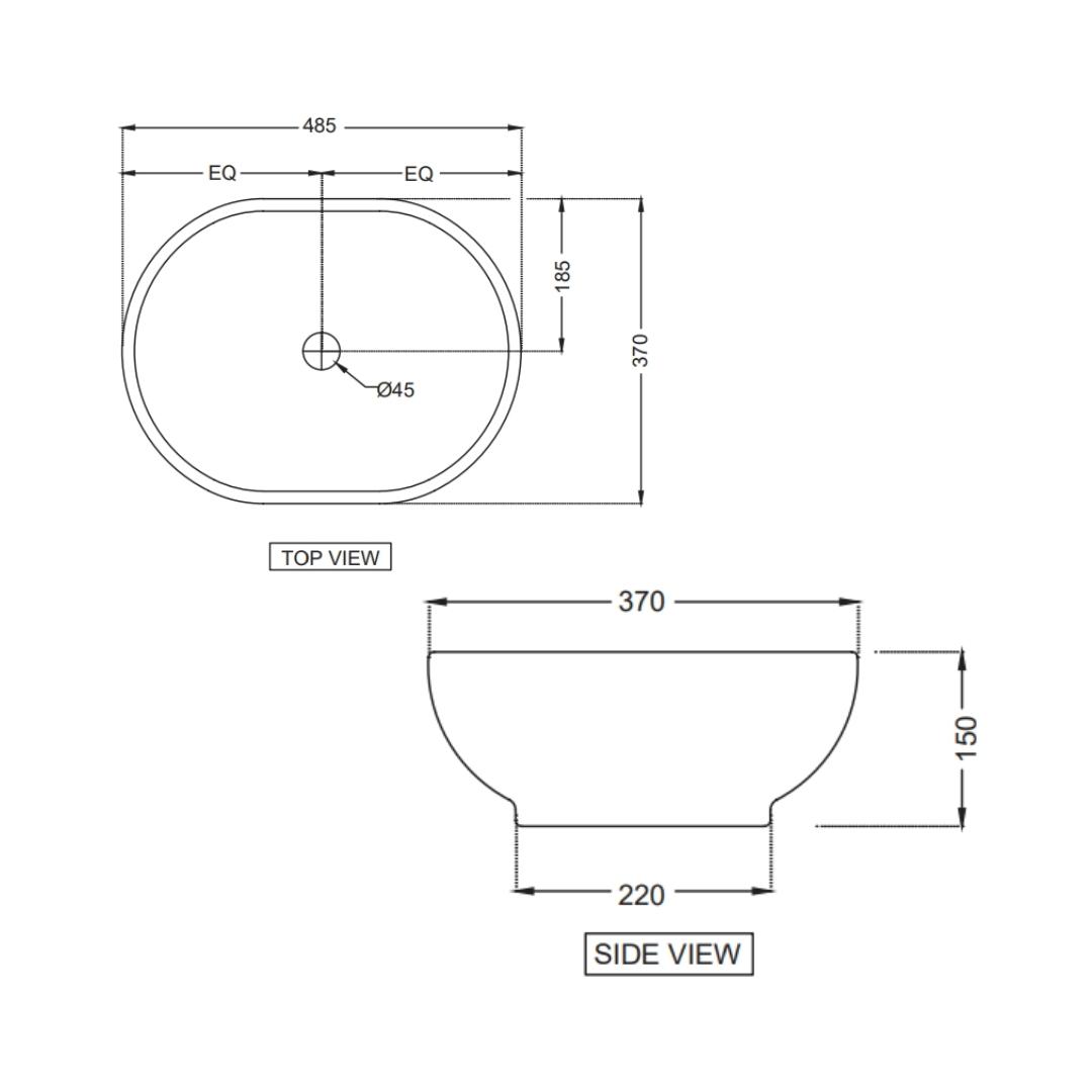 Jaquar - Table Top Oval White Wash Basin - Solo - SLS WHT 6901 by Decure.in