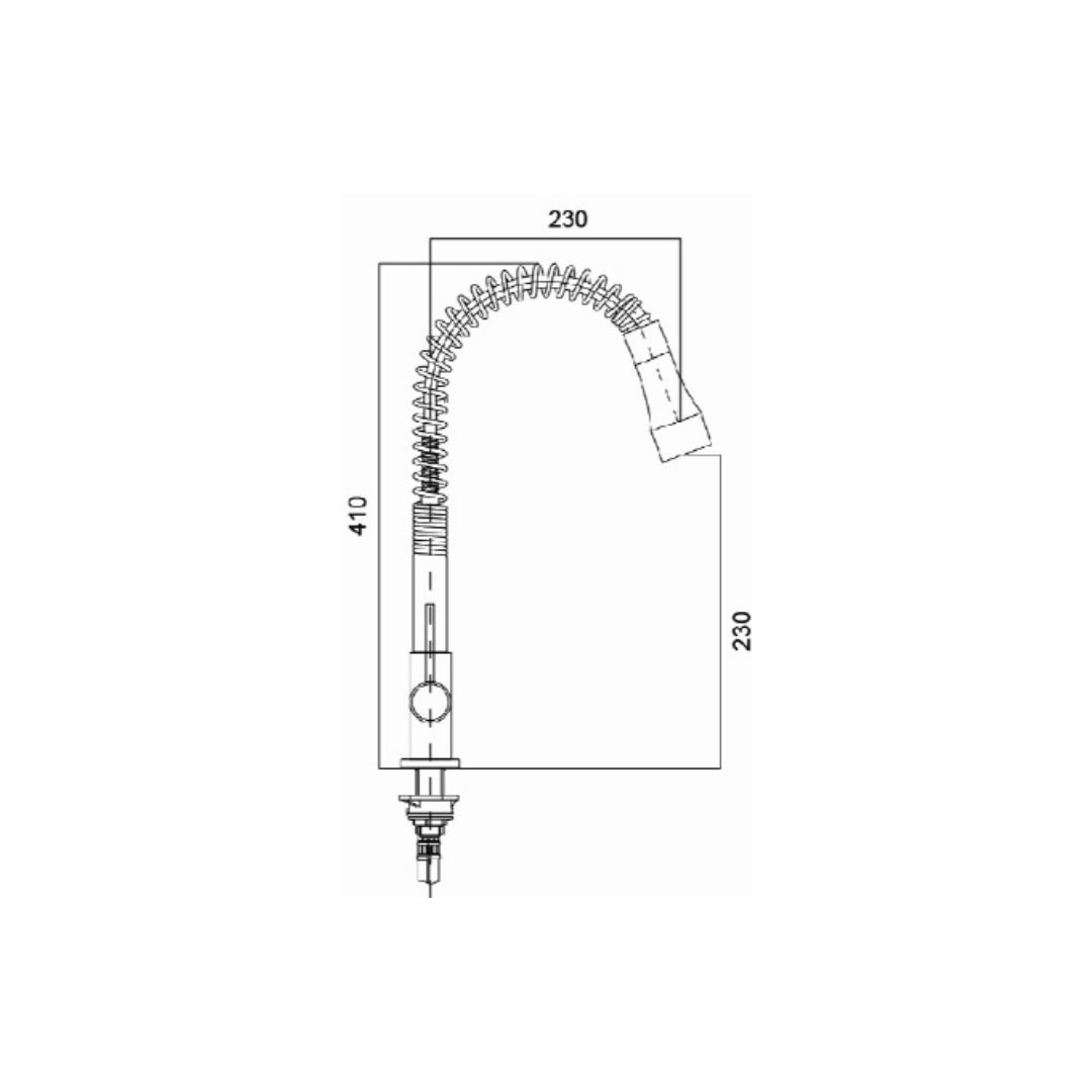 Simoll Table Mounted Pull-Out Kitchen Sink Mixer Spring SM-1340 with Flexible Arm Hand Shower Spout in Chrome Finish