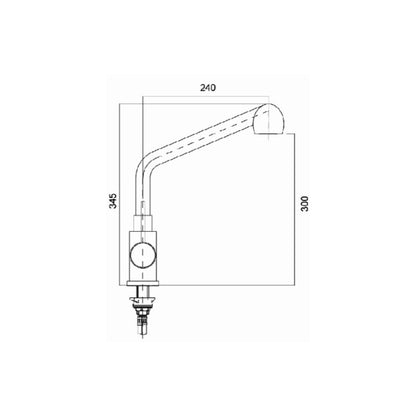 Simoll Table Mounted Pull-Out Kitchen Sink Mixer Delica SM-1450 with Extractable Hand Shower Spout in Chrome Finish