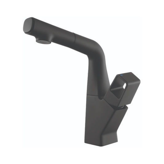 Simoll Table Mounted Pull-Down Kitchen Sink Mixer Titan SM-2613 with Extractable Hand Shower Spout in Matt Black Finish