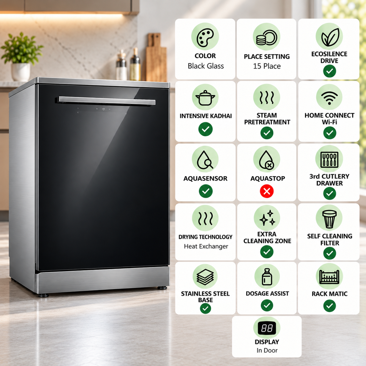 Bosch Free Standing Dishwasher Series 6 SMS4HMB62T with 15 Place Settings