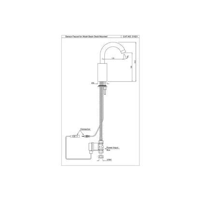 Jaquar Table Mounted Regular Sensor Basin Tap SNR 51021 - Chrome - DC Operated