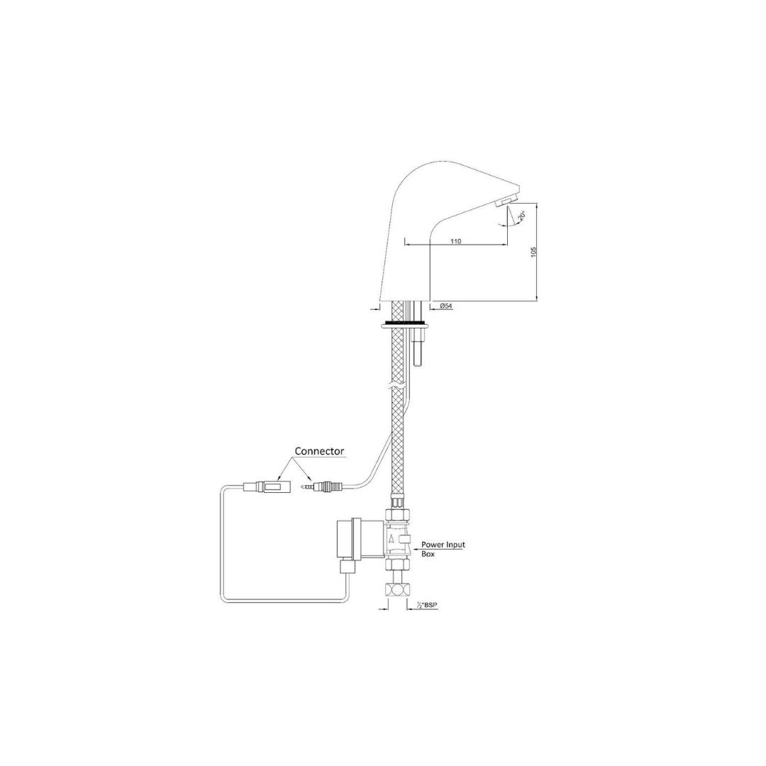Jaquar Table Mounted Regular Sensor Basin Tap SNR 51027 - Chrome - DC Operated