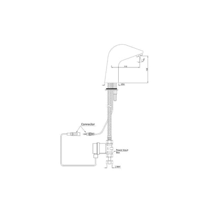 Jaquar Table Mounted Regular Sensor Basin Tap SNR 51027 - Chrome - DC Operated
