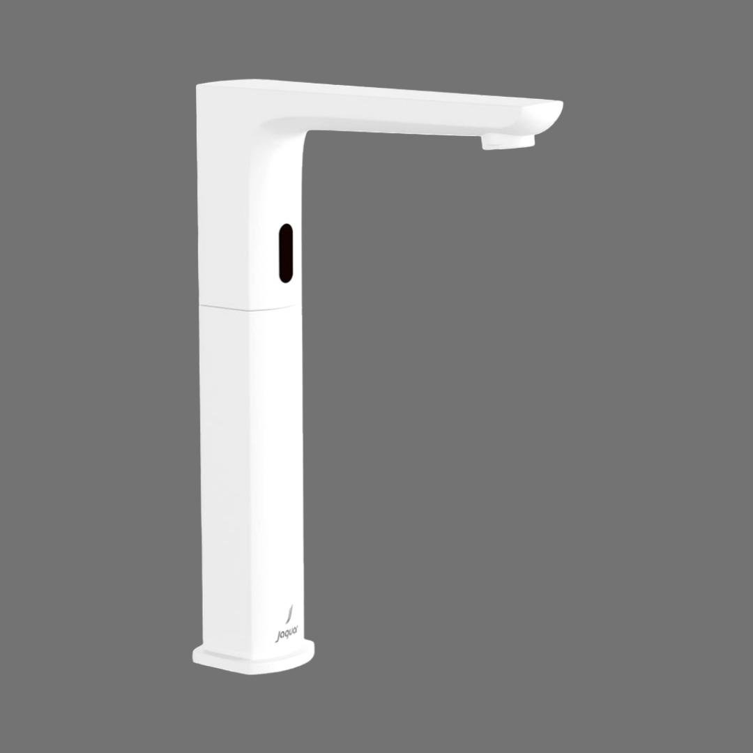 Jaquar Table Mounted Tall Boy Sensor Basin Tap Kubix Prime SNR 35017PM - White Matt - DC Operated