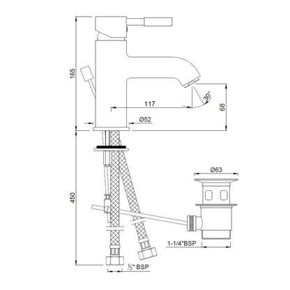 Jaquar Table Mounted Regular Basin Mixer Solo SOL-CHR-6051B - Chrome